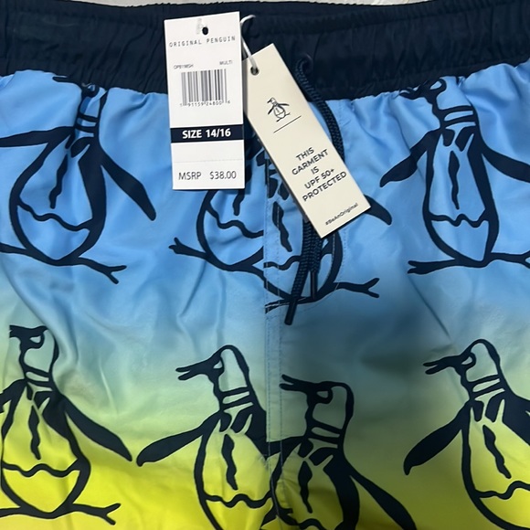 Original Penguin Boys Swim Trunks Multicolored UPF 50+ - Picture 4 of 5